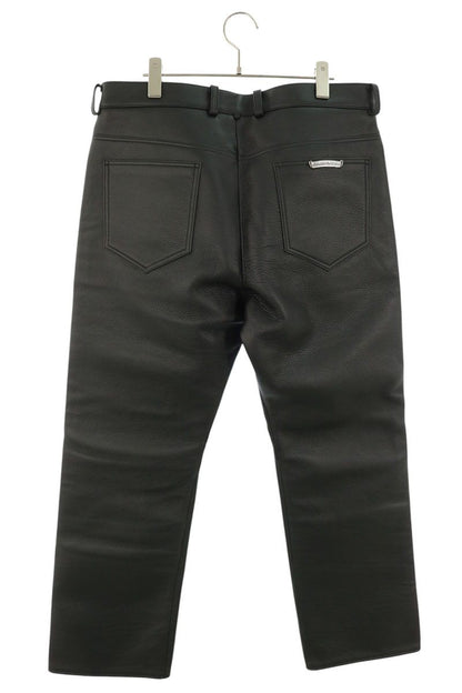 Chrome Hearts LTHR Cross Ball Button Leather Pants Size 36