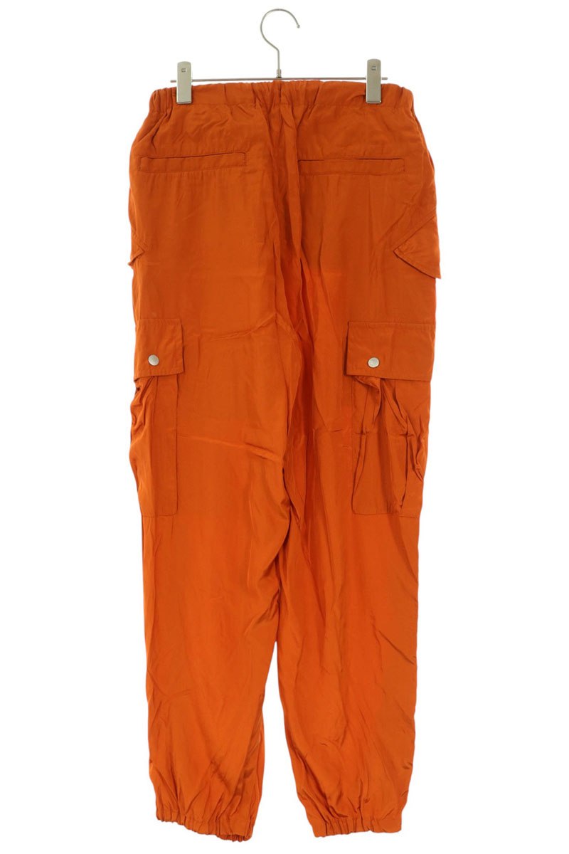 DRIES VAN NOTEN Rayon Side Zip Cargo Joggers Orange Size S