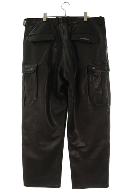 Chrome Hearts DEVIL DOG LTHR Cross Pants Black Size 38
