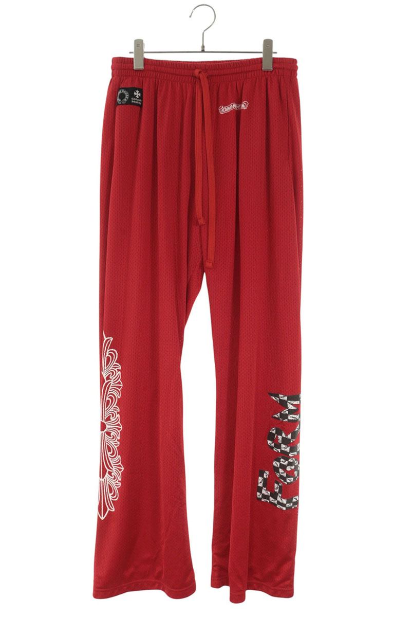 Chrome Hearts Red CH Print Mesh Varsity Pants Size L