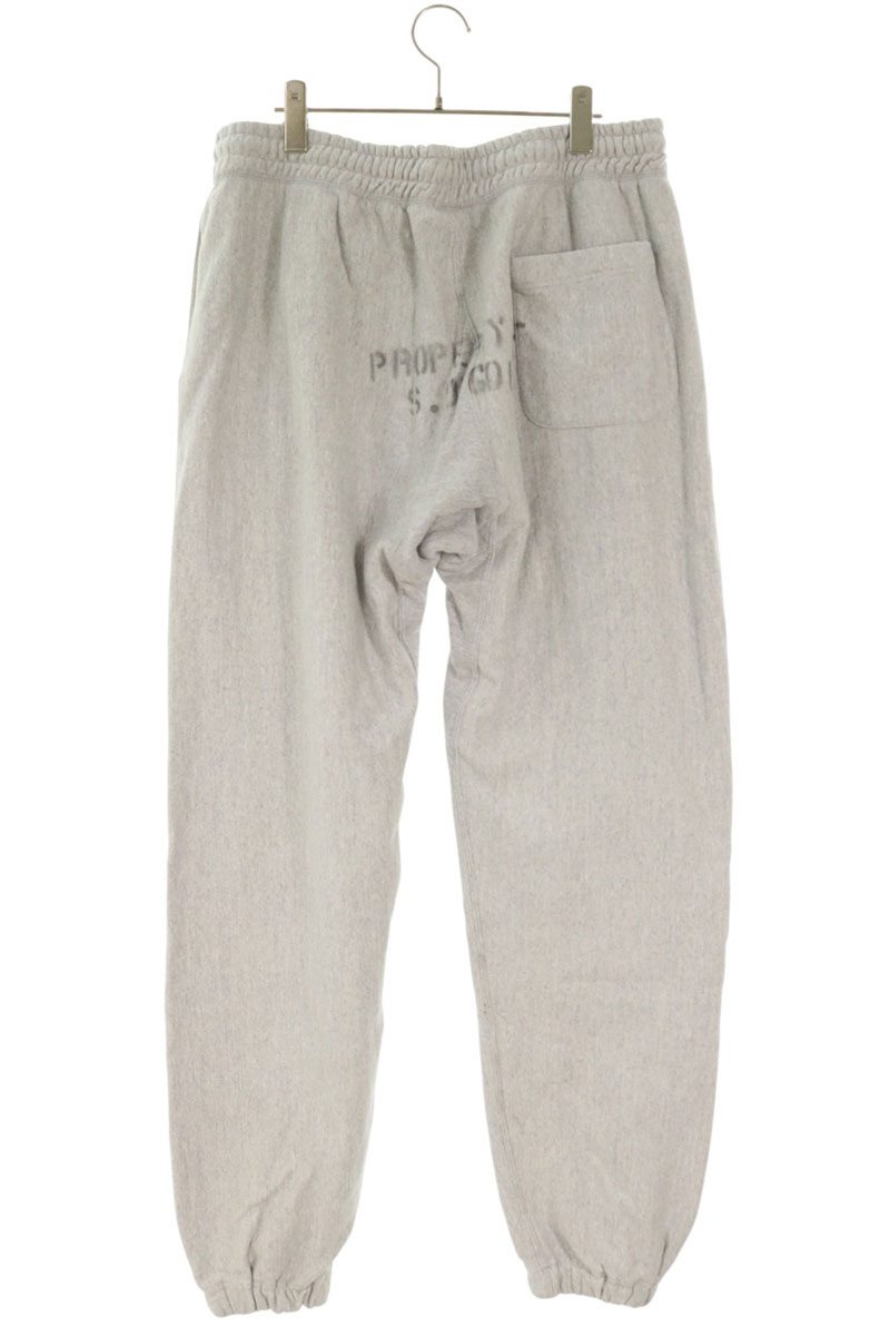 SAINT MICHAEL Logo Paint Cotton Blend Pants Gray Size L