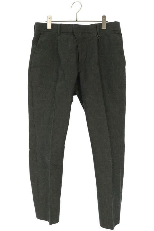 LOUISVUITTON 22AW Gray Monogram Tapered Slacks Size 42