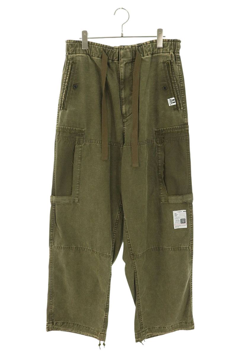 MIHARAYASUHIRO 25AW Cotton Satin Cargo Pants Green Size 48