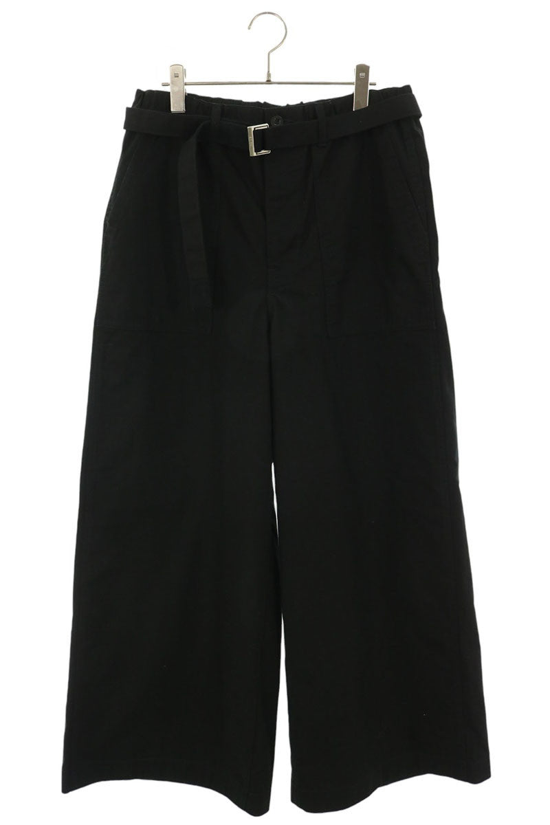 Sacai Military Wide Cotton Blend Pants Black Size 2