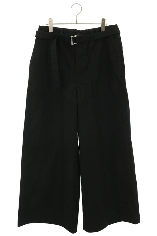 Sacai Military Wide Cotton Blend Pants Black Size 2