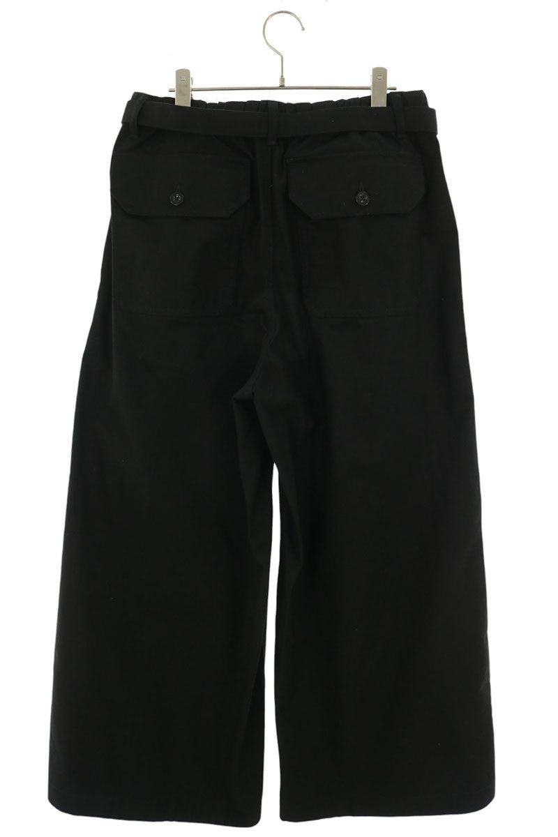 Sacai Military Wide Cotton Blend Pants Black Size 2