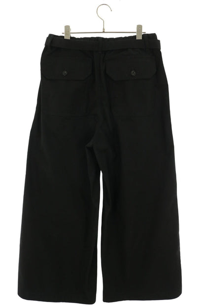 Sacai Military Wide Cotton Blend Pants Black Size 2