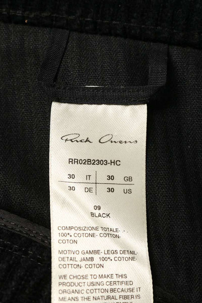Rick Owens Corduroy Bolan Banana Zip Pants Black Size 30