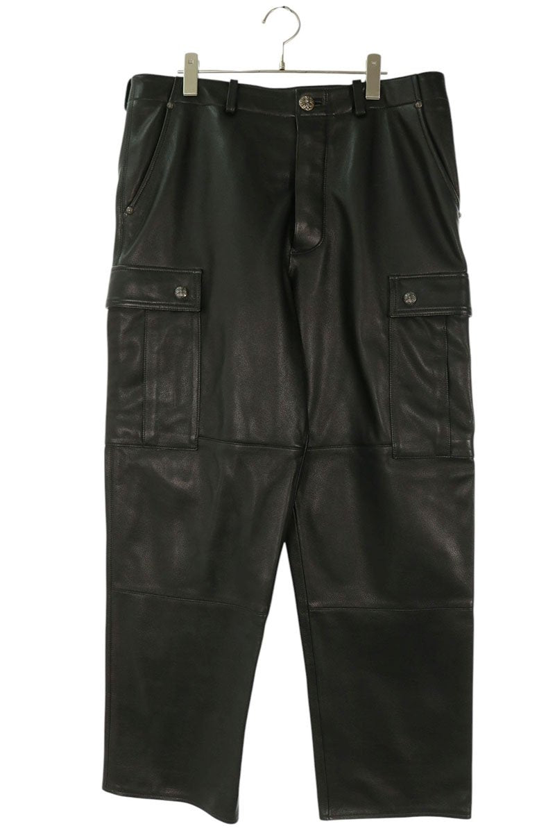 Chrome Hearts Devil Dog Leather Cross Button Pants Size 33