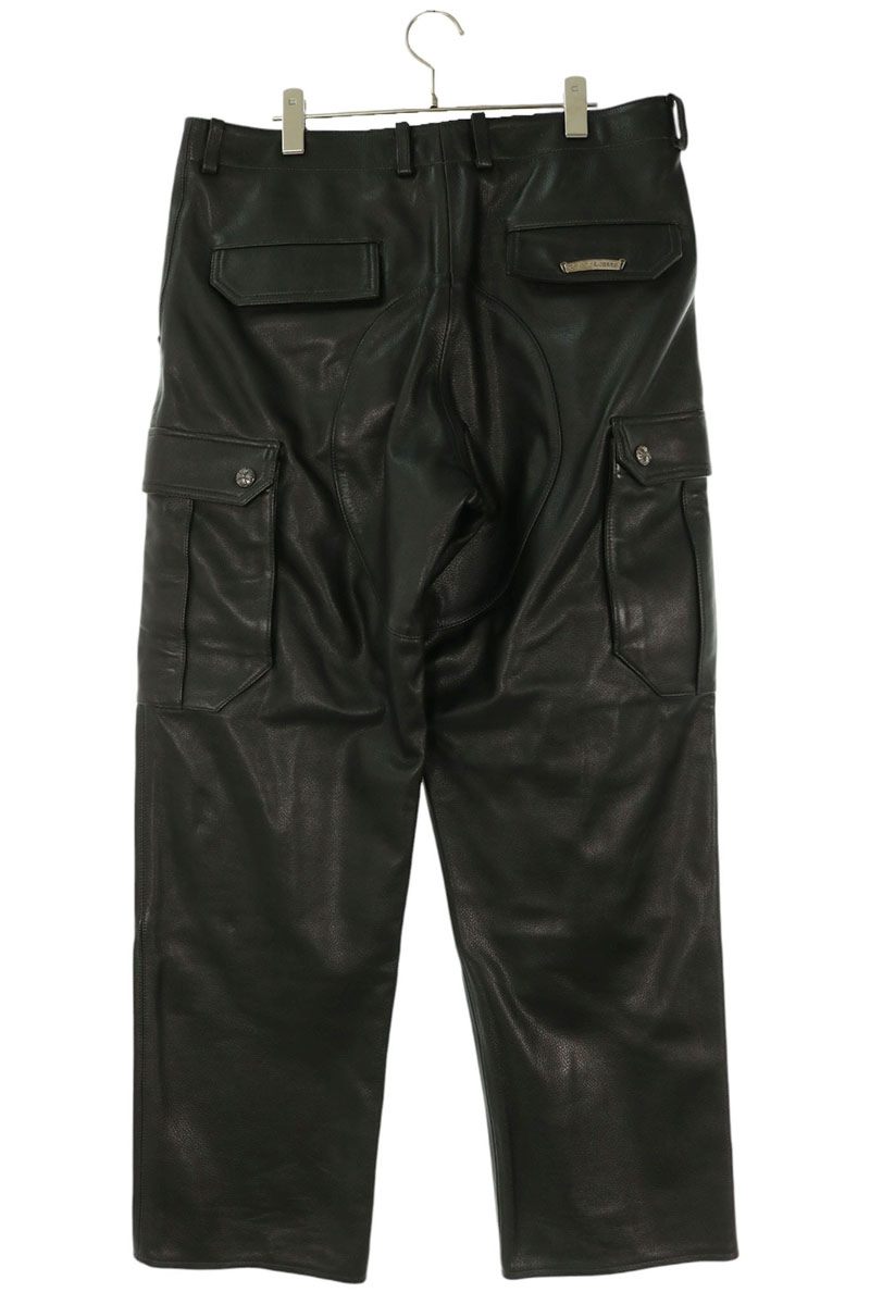 Chrome Hearts Devil Dog Leather Cross Button Pants Size 33