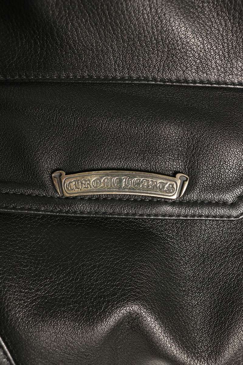 Chrome Hearts Devil Dog Leather Cross Button Pants Size 33