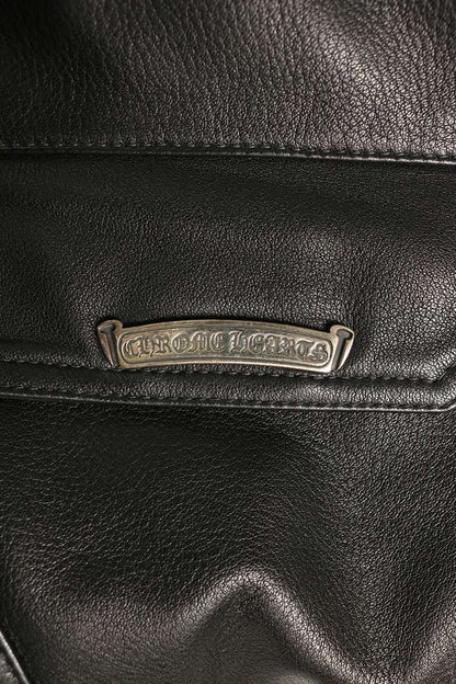 Chrome Hearts Devil Dog Leather Cross Button Pants Size 33