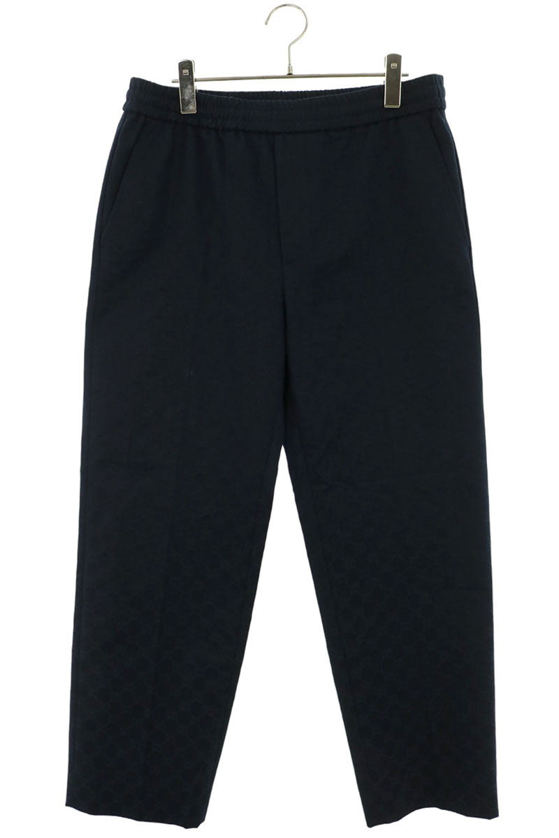 GUCCI GG Cotton Gabardine Pants Navy Size 46