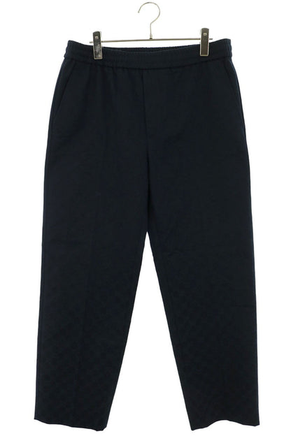 GUCCI GG Cotton Gabardine Pants Navy Size 46