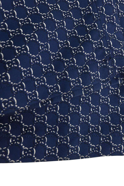 GUCCI GG Cotton Jacquard Pants Blue Size 50