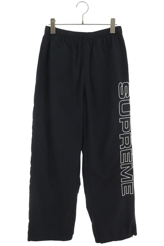 SUPREME 23AW Spellout Embroidered Track Nylon Black Pants Size S