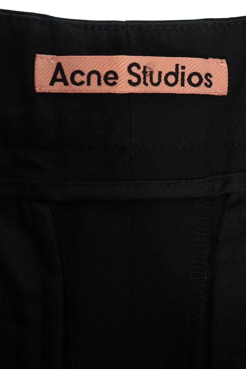 ACNE STUDIOS Relaxed Cotton Blend Slacks Black Size 44