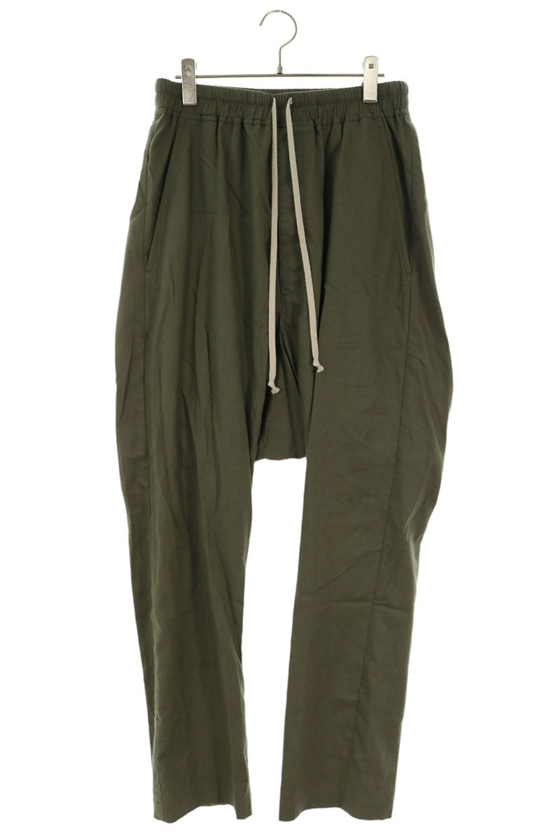 Rick Owens Drawstring Sarouel Cotton Pants Green Size 48