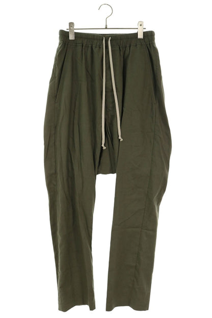 Rick Owens Drawstring Sarouel Cotton Pants Green Size 48