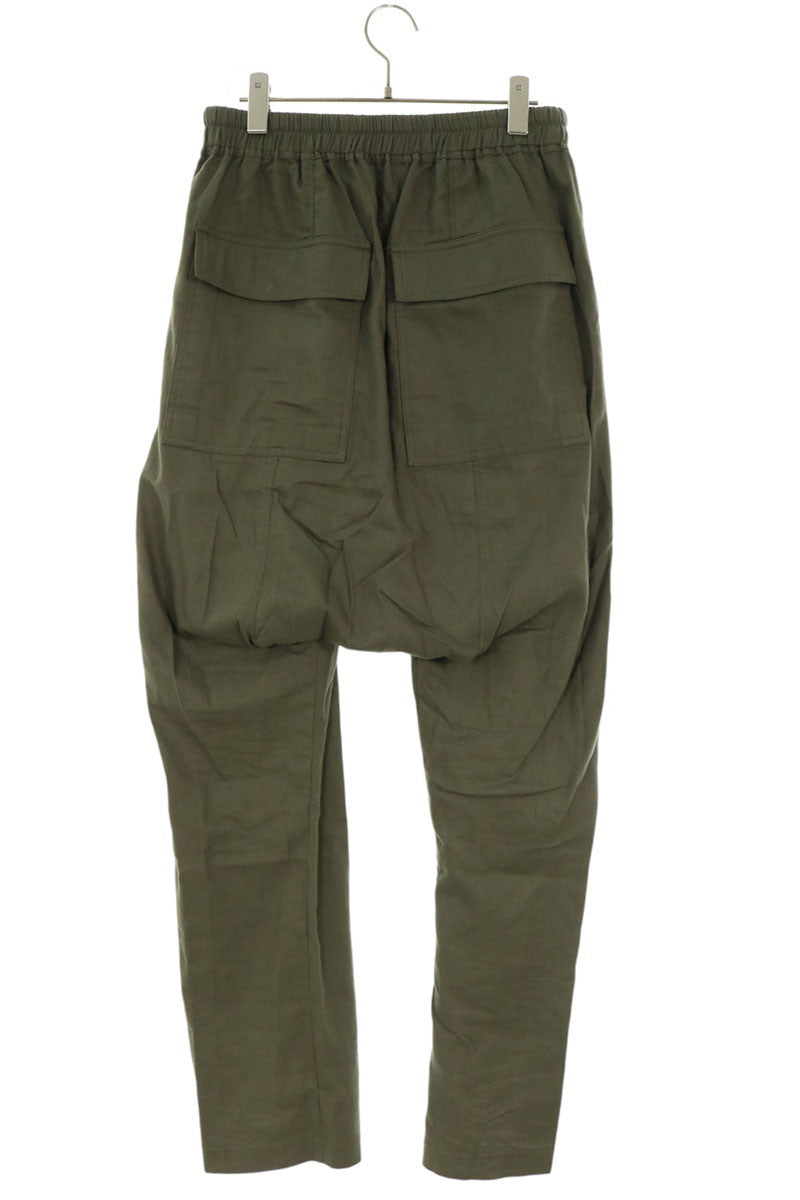 Rick Owens Drawstring Sarouel Cotton Pants Green Size 48