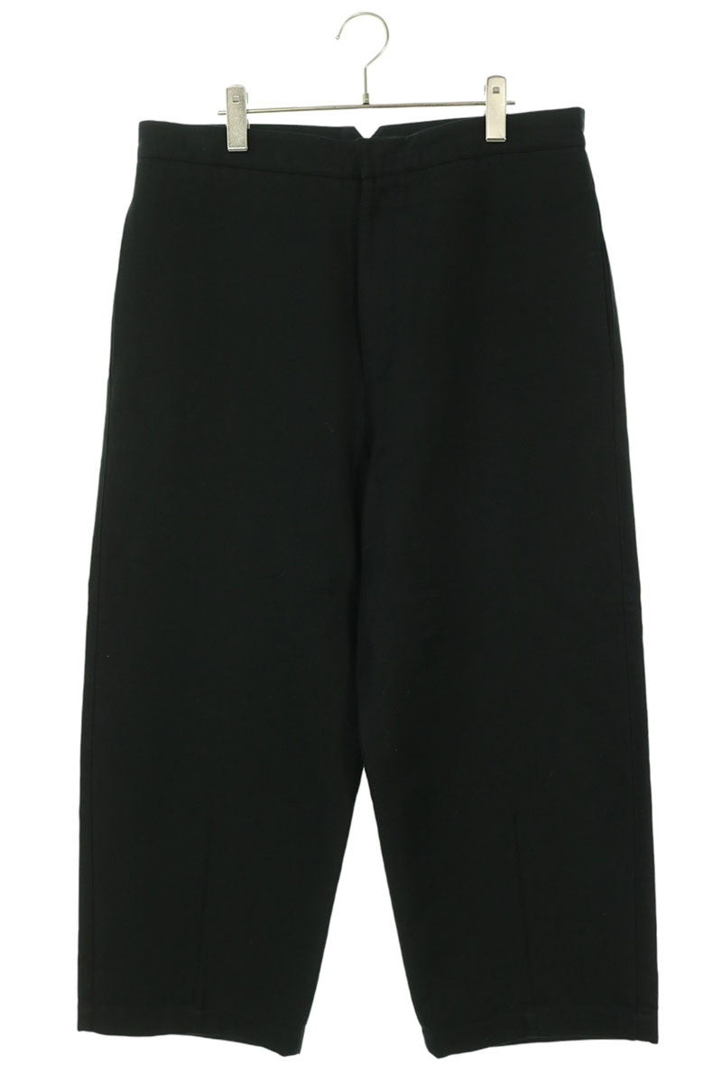 JILSANDER Cropped Back Button Wide Pants Black Size 48