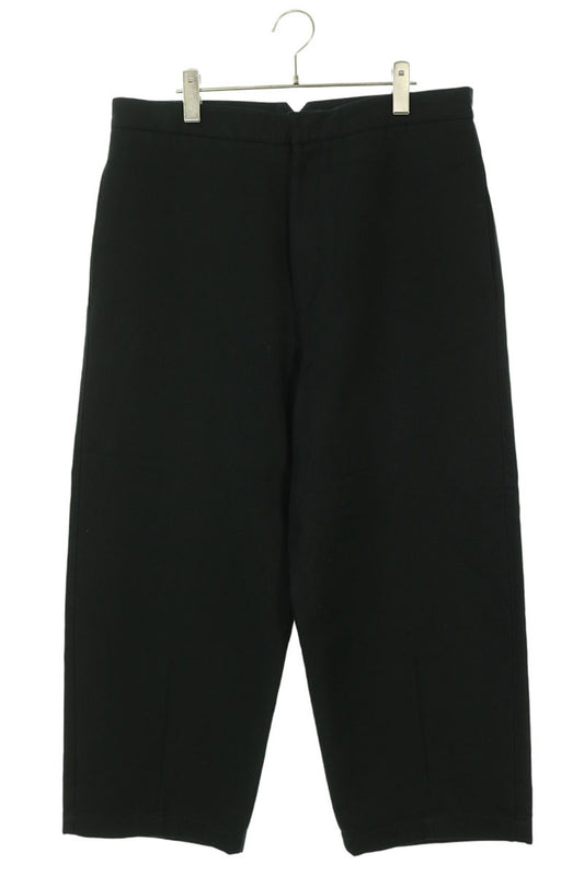 JILSANDER Cropped Back Button Wide Pants Black Size 48