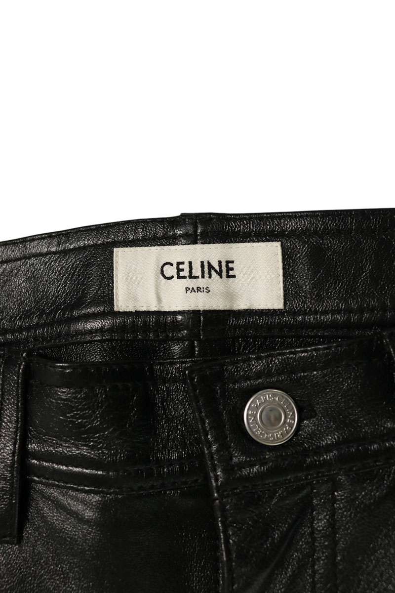 CELINE 5-Pocket Lamb Leather Pants Black Size 27