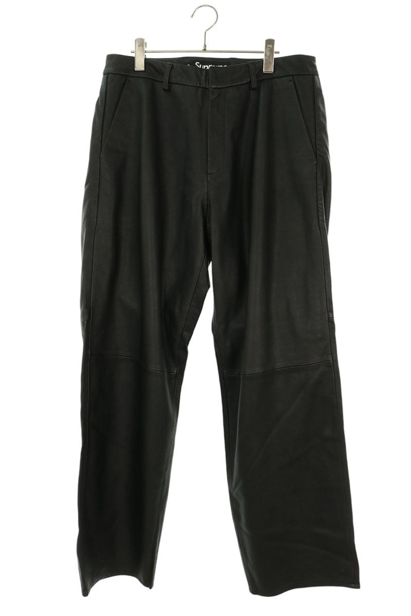 SUPREME 25AW Leather Trouser Black Size 32