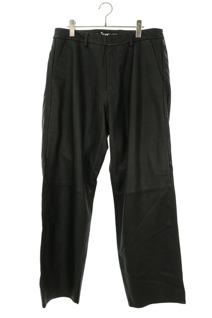 SUPREME 25AW Leather Trouser Black Size 32