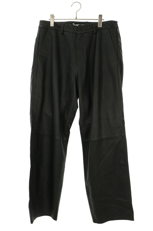 SUPREME 25AW Leather Trouser Black Size 32