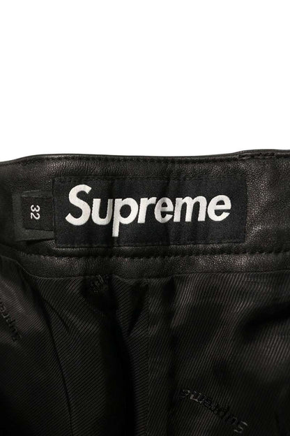 SUPREME 25AW Leather Trouser Black Size 32