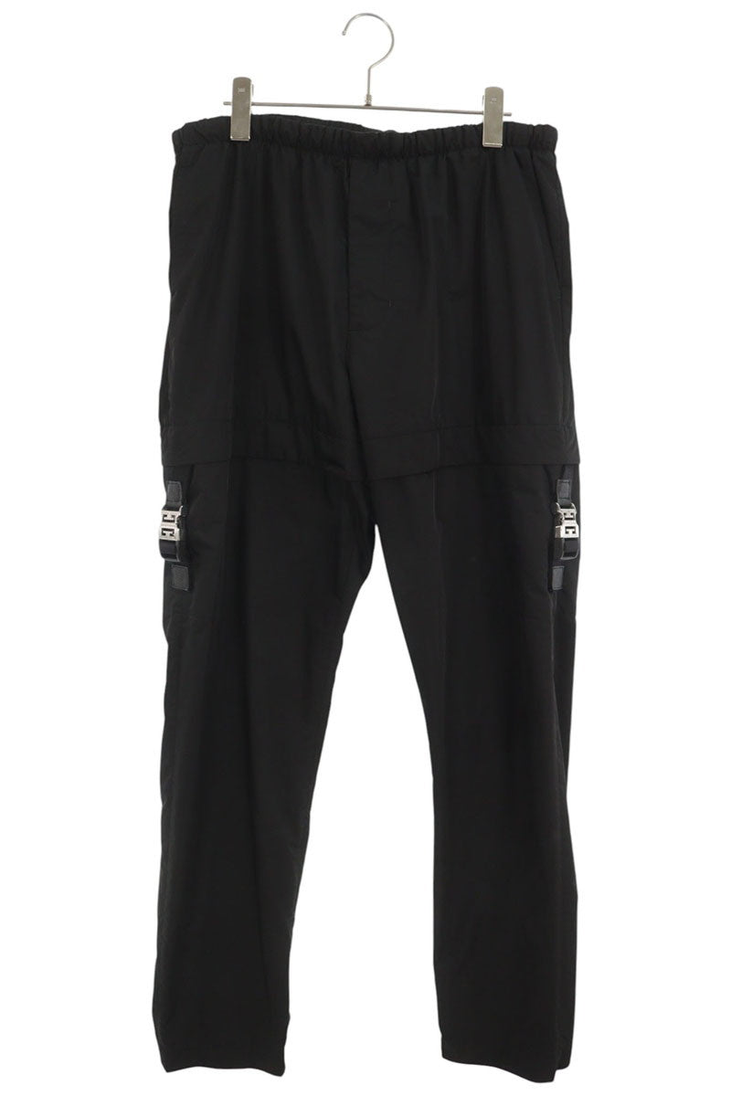 GIVENCHY 4G Buckle Nylon Cargo Pants Black Size 48