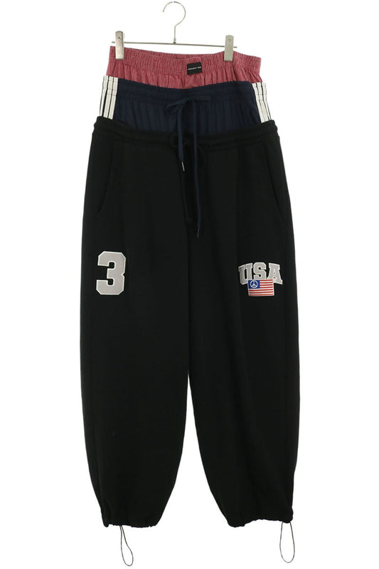 PROJECT GR 3-Layered Cotton Sweatpants Black Size 1