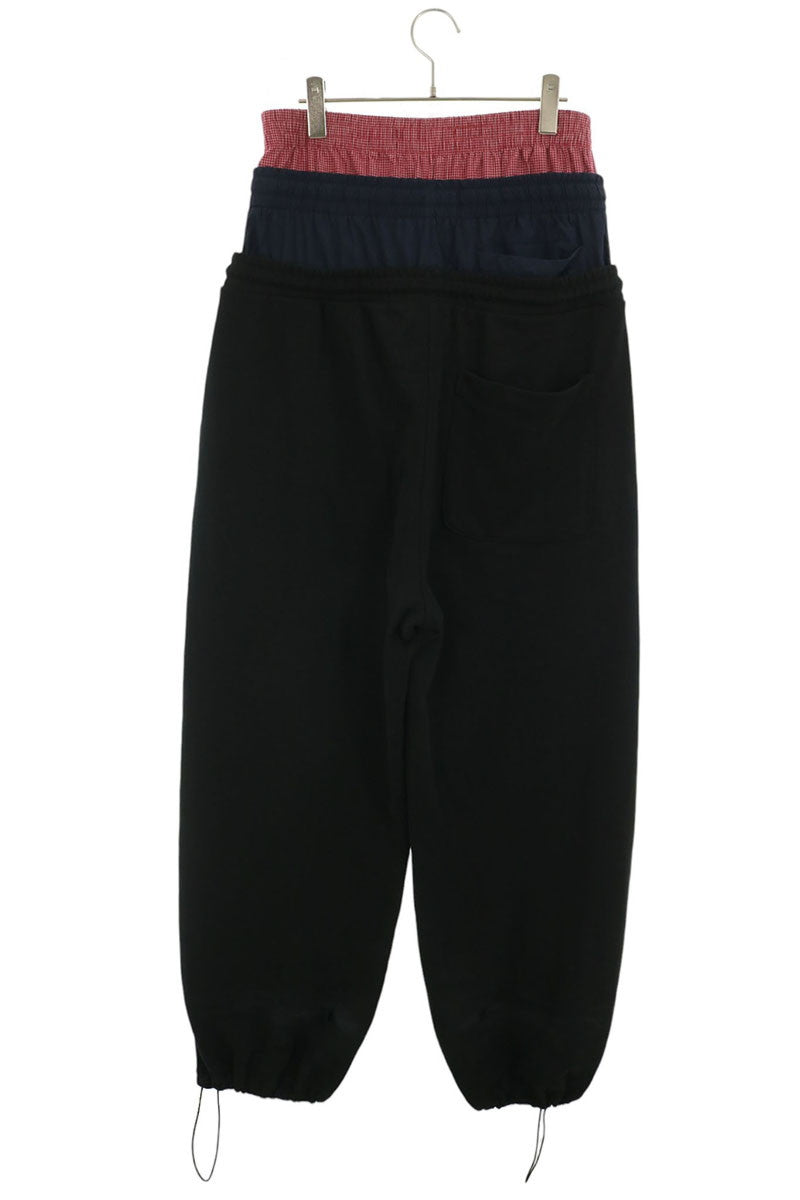 PROJECT GR 3-Layered Cotton Sweatpants Black Size 1