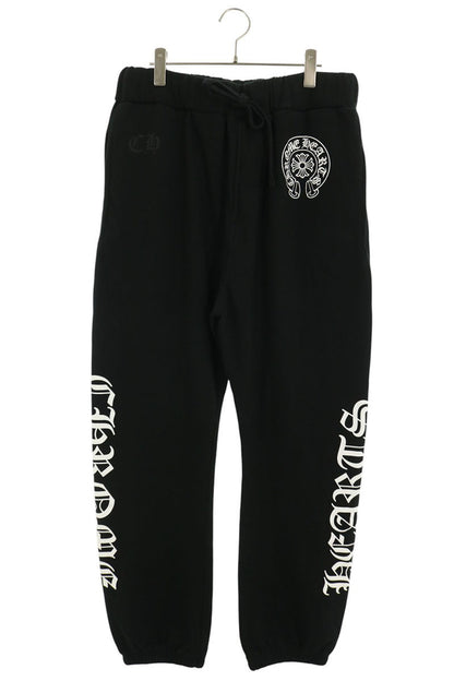 Chrome Hearts Side Logo Print Cotton Sweatpants Black Size L