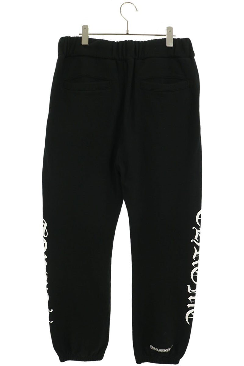 Chrome Hearts Side Logo Print Cotton Sweatpants Black Size L