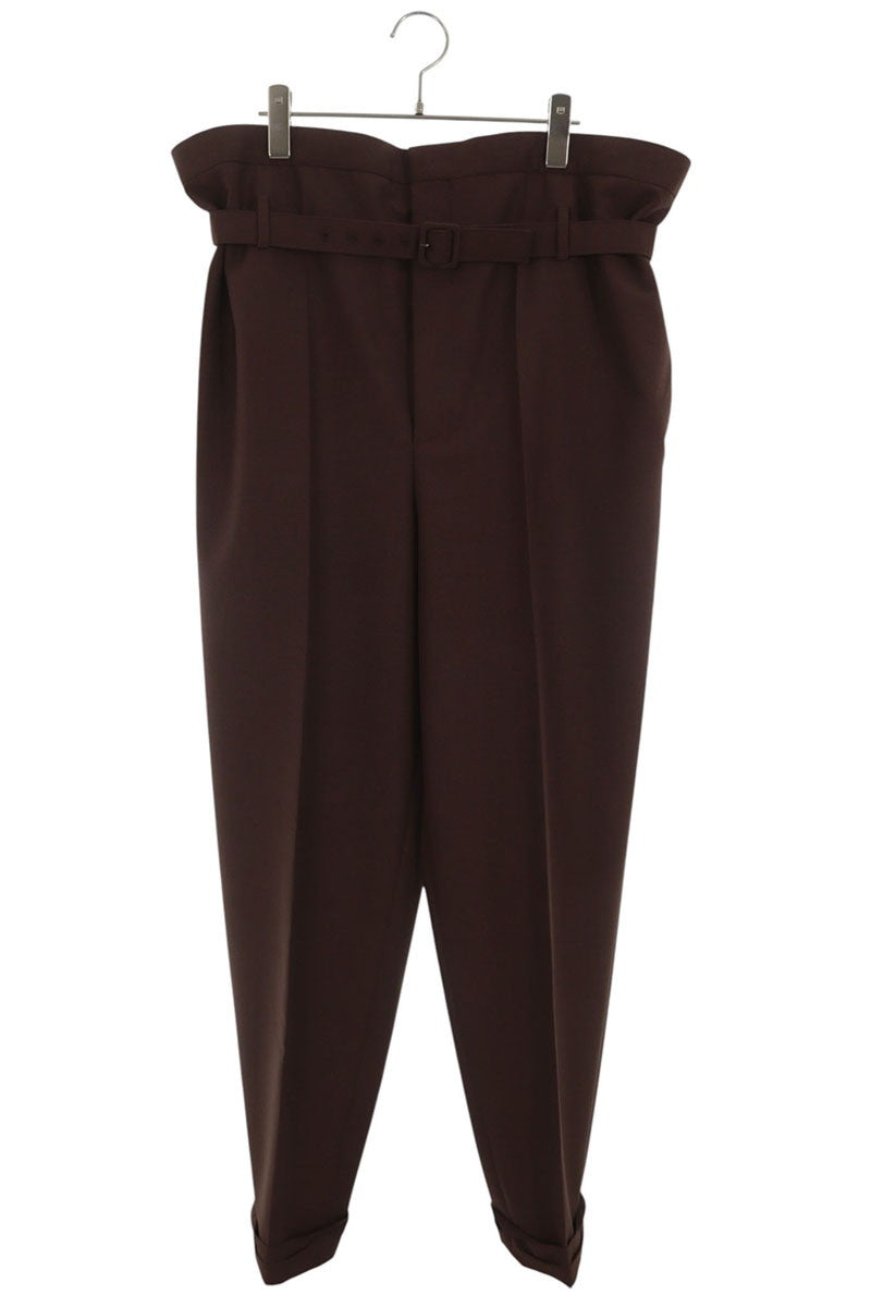 YVES SAINT LAURENT Brown Wool Pleated Trousers Size 46