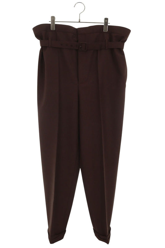 YVES SAINT LAURENT Brown Wool Pleated Trousers Size 46