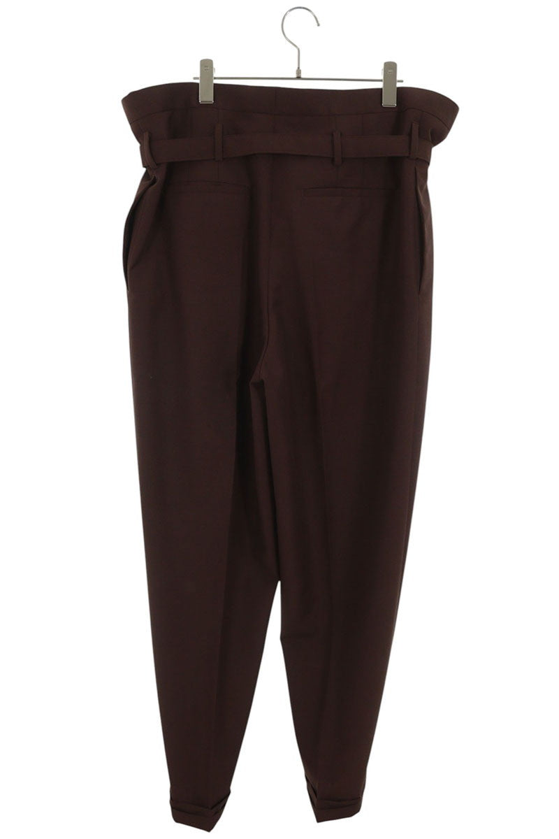 YVES SAINT LAURENT Brown Wool Pleated Trousers Size 46