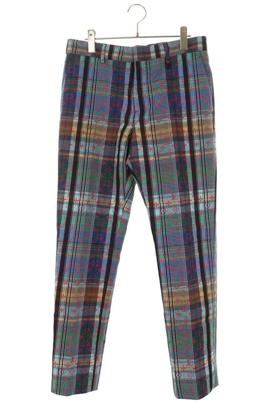 LOUISVUITTON 21AW Monogram Madras Check Pants Pink Size 38