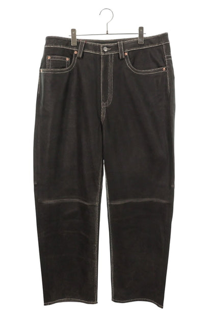 SUPREME 25AW True Religion Leather Pants Black Size 36