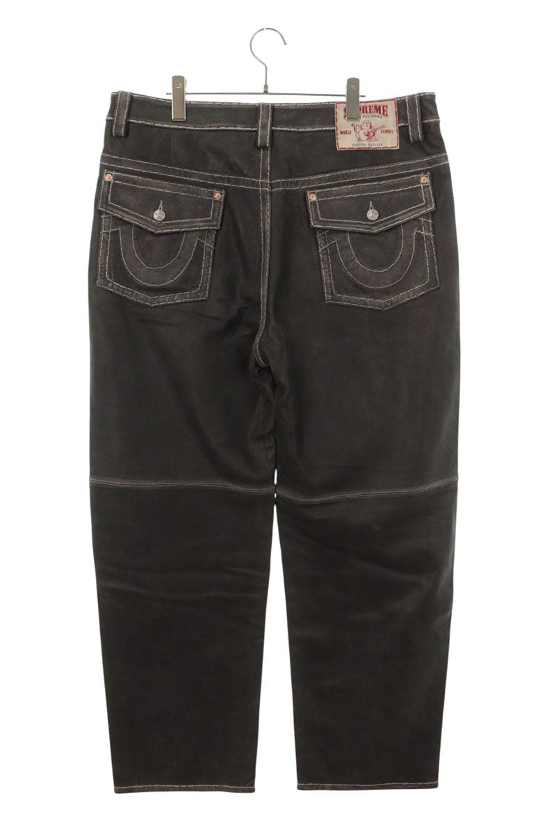 SUPREME 25AW True Religion Leather Pants Black Size 36