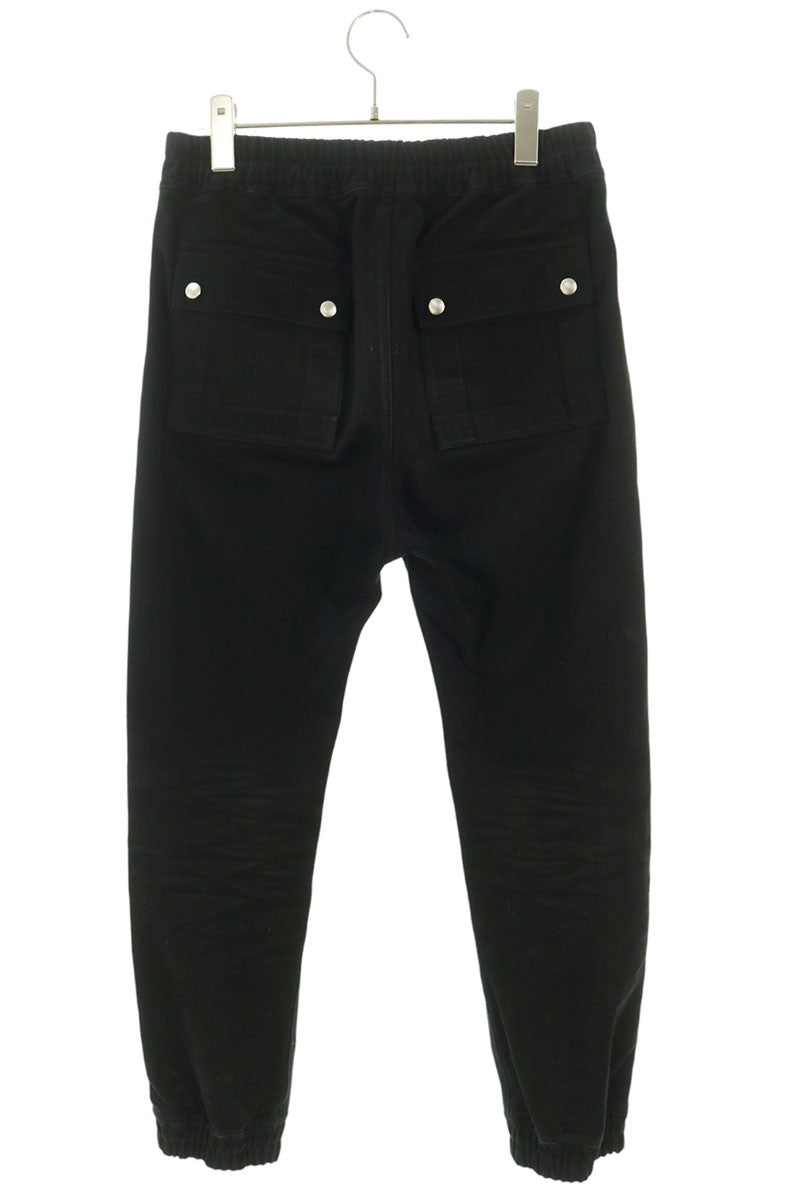 Rick Owens Larry Cargo Jog Leather Patch Pants Black Size 48