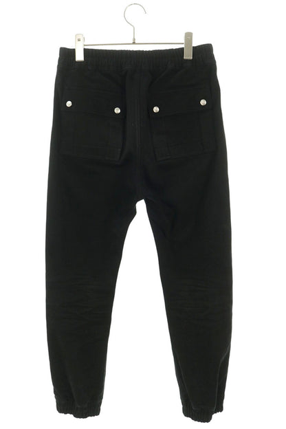 Rick Owens Larry Cargo Jog Leather Patch Pants Black Size 48