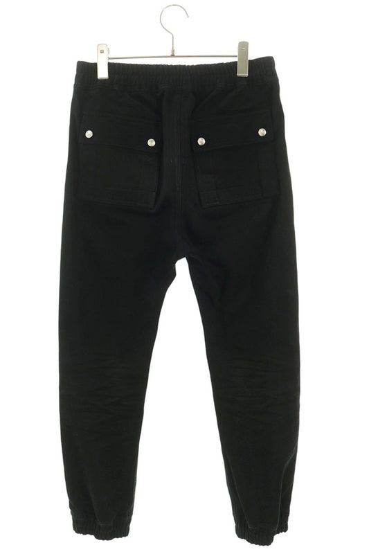 Rick Owens Larry Cargo Jog Leather Patch Pants Black Size 48
