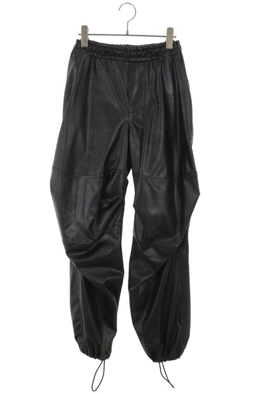 DIESEL Eco-Leather Drawstring Cargo Pants Black Size 42