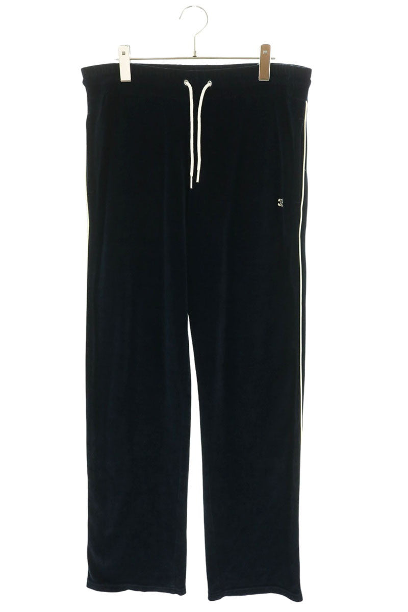 CELINE Triomphe Velour Track Pants Navy Blue Size XL