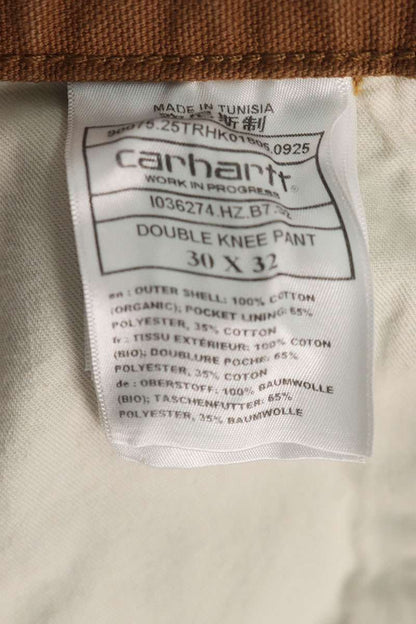 Carhartt Used Wash Double Knee Pants Brown Cotton Size 30