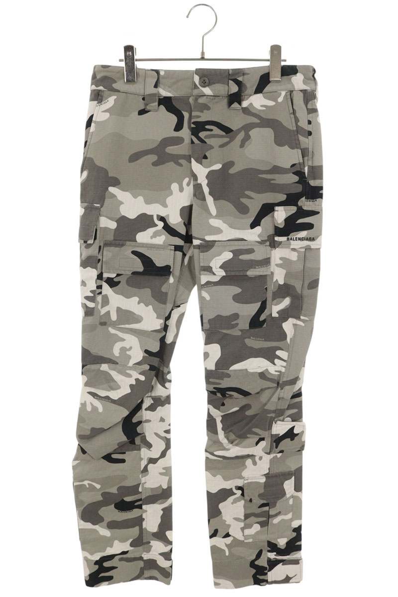 BALENCIAGA Multi Camo Cotton Pants Size 46