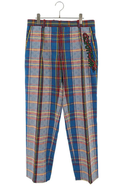 LOUISVUITTON Monogram Check Embroidered Pants Multi Size 42